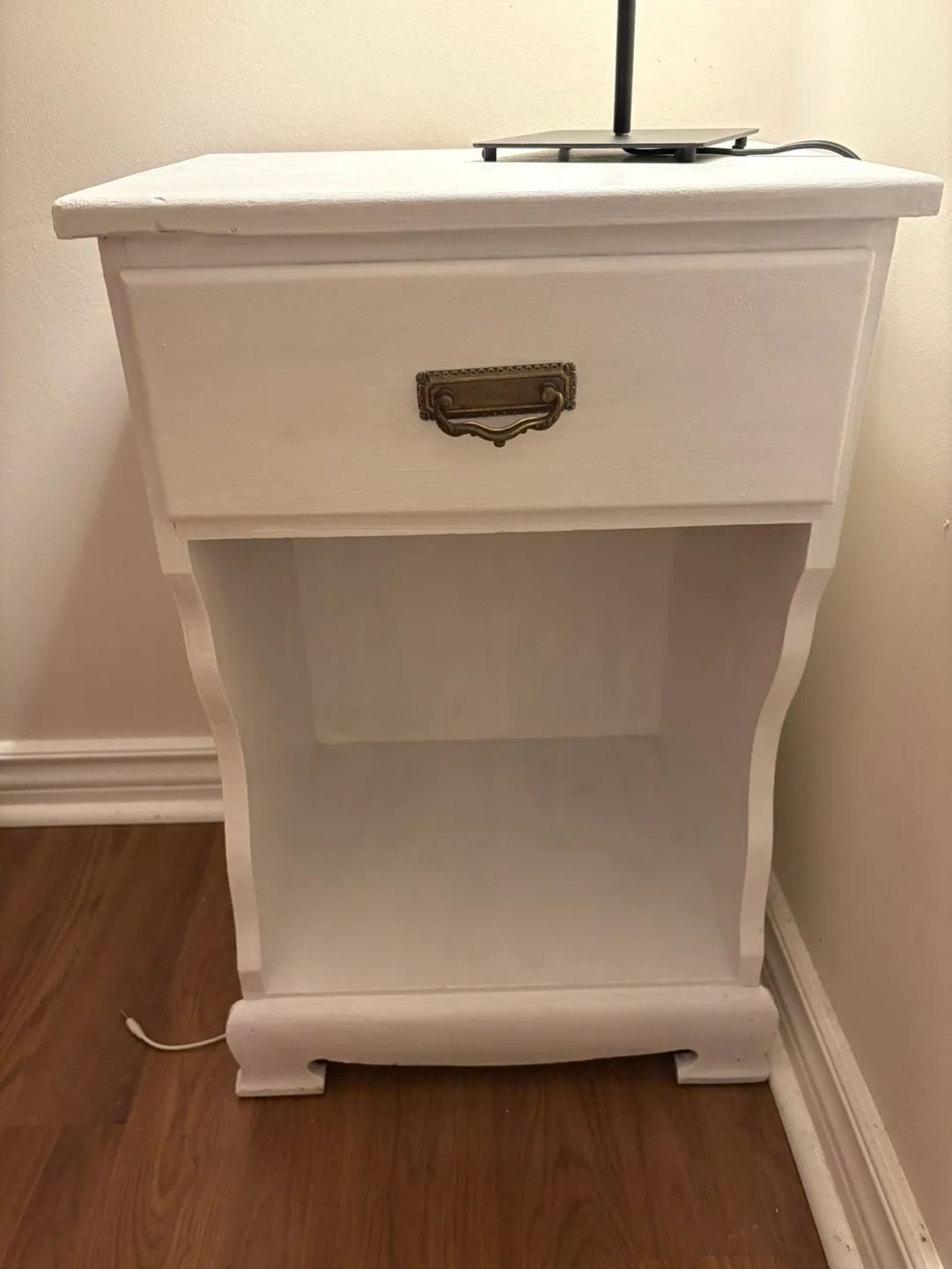 White Wooden Nightstand thumbnail
