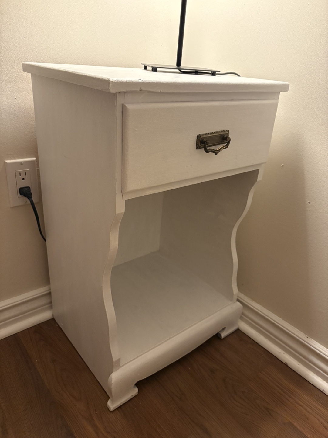 White Wooden Nightstand - photo 2