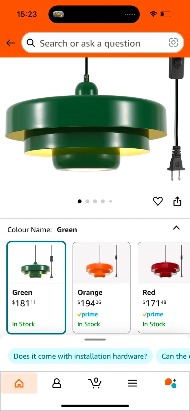 Brand New Green Pendant Light Fixture thumbnail