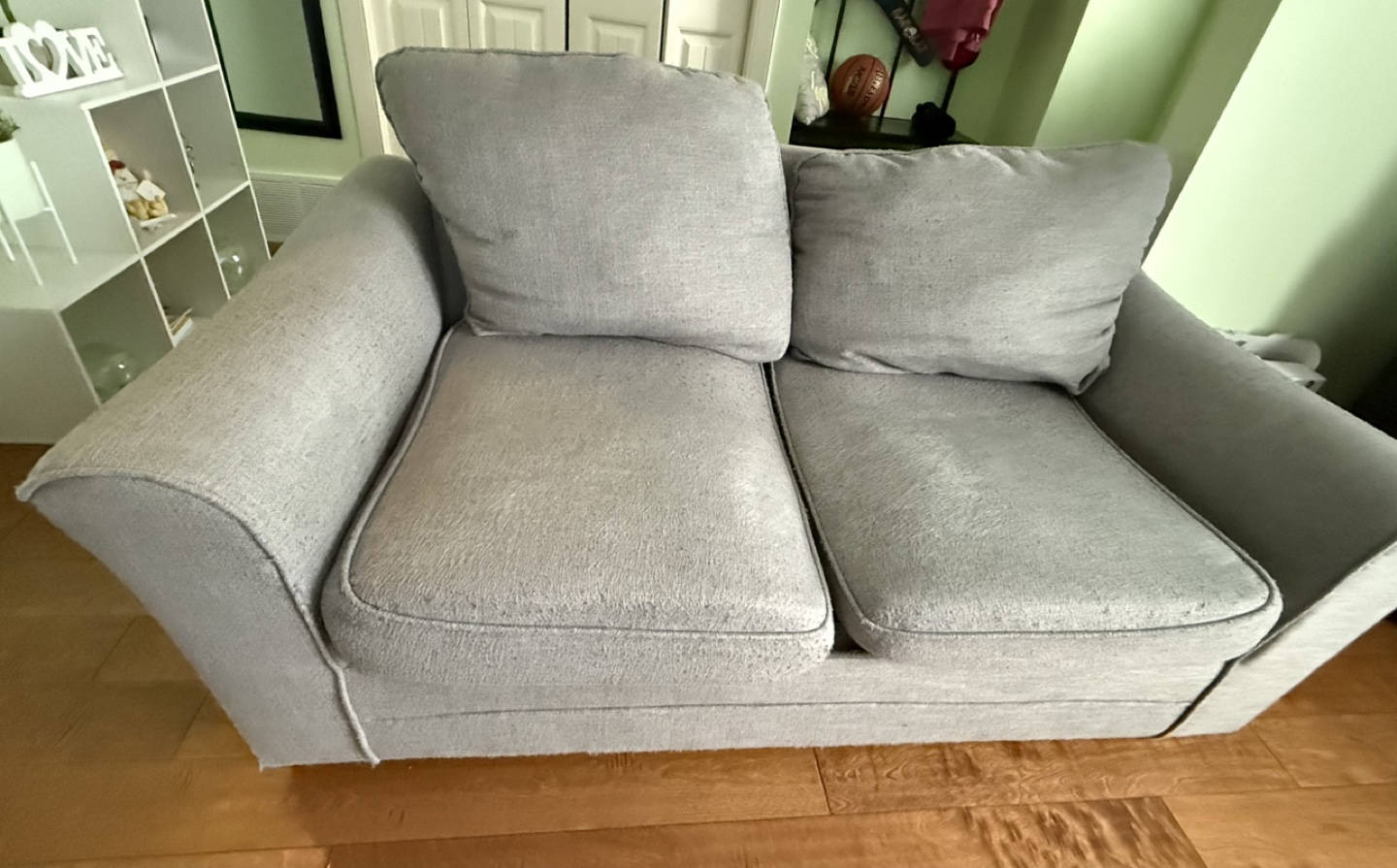 Grey Loveseat with covers and Throw Pillows - photo 3