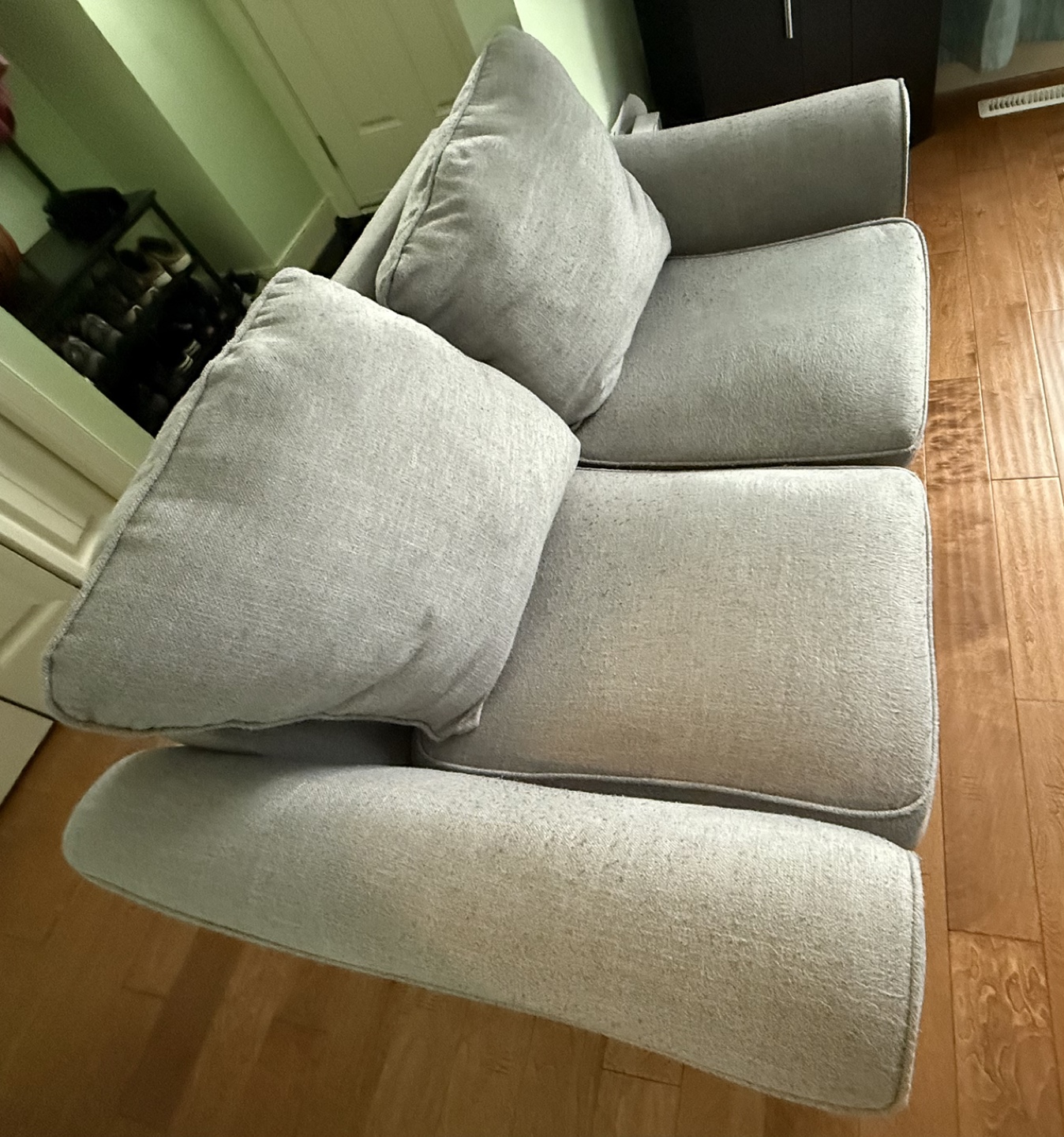 Grey Loveseat with covers and Throw Pillows - photo 2