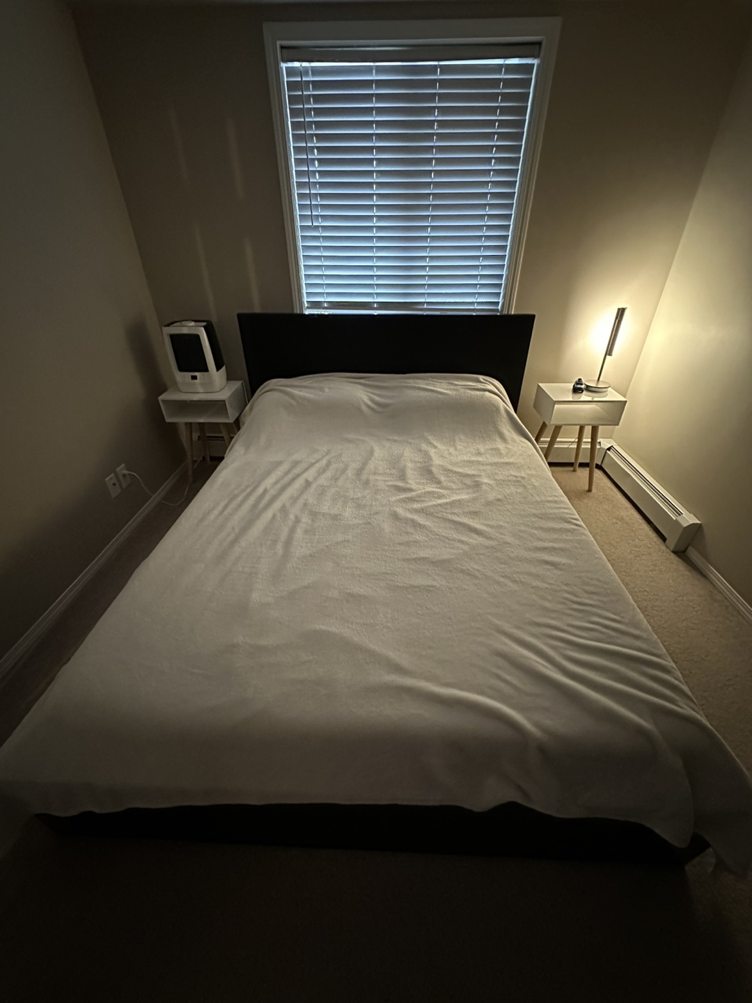 Queen  bed frame with headboard + mattress