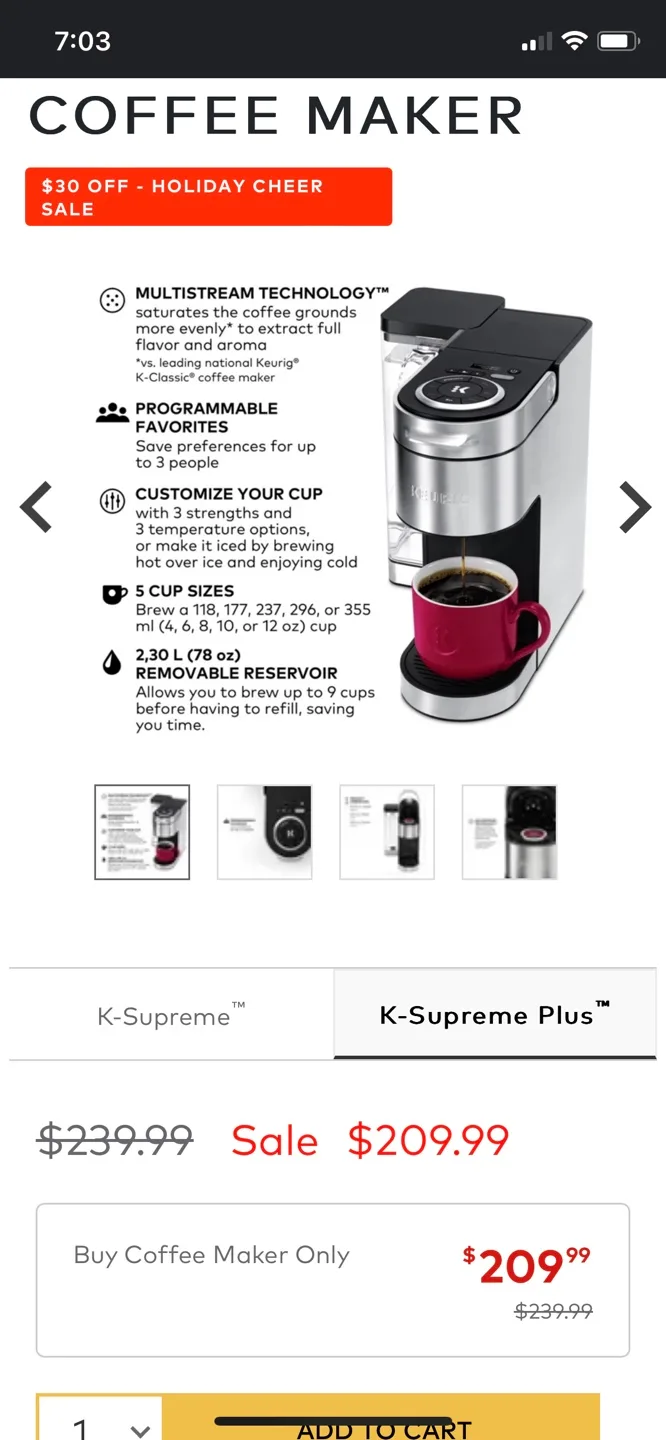 Keurig K-Supreme Plus Single-Serve Coffee Maker image indicator(2)