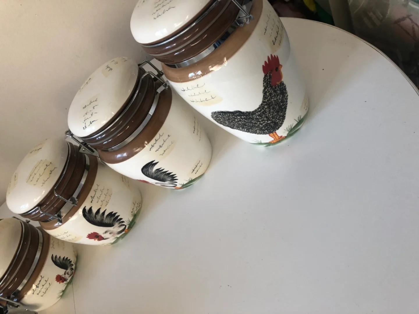 Set of four rooster canister jars image indicator(2)