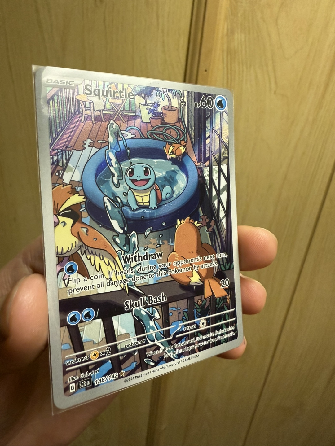 Squirtle 148/142 Illustration rare Pokemon Stellar Crown SV7 - photo 2