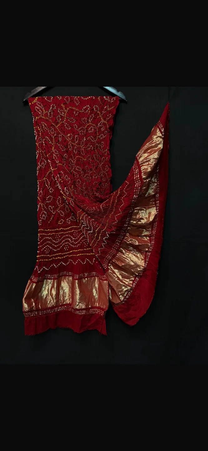 Bandhani Silk Dupatta - Multiple colours available image indicator(3)