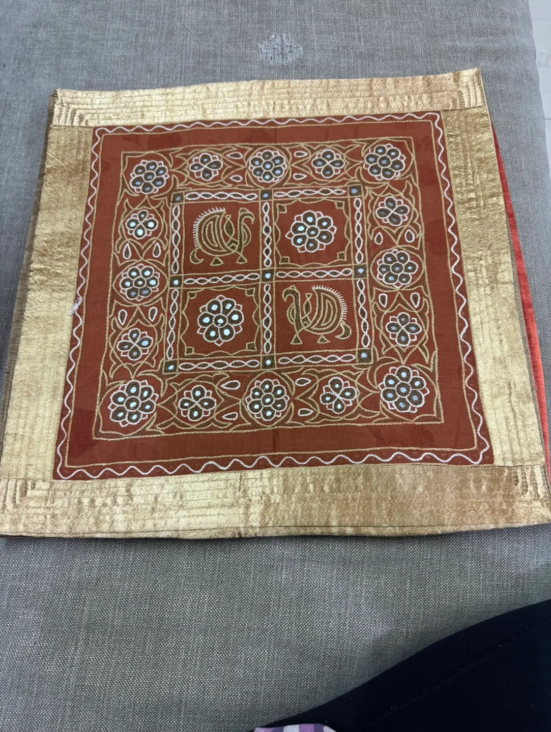 Set of Four Hand-Embroidered Cushion Covers image indicator(4)