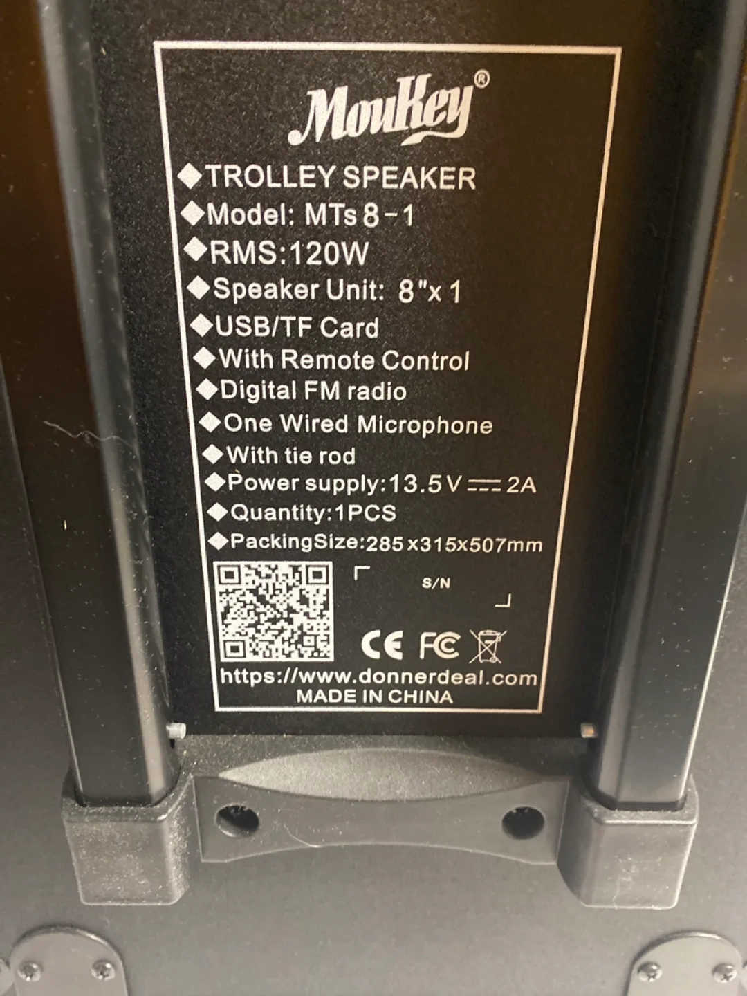 Moukey MTS8-1 Trolley Speaker with Microphone image indicator(4)