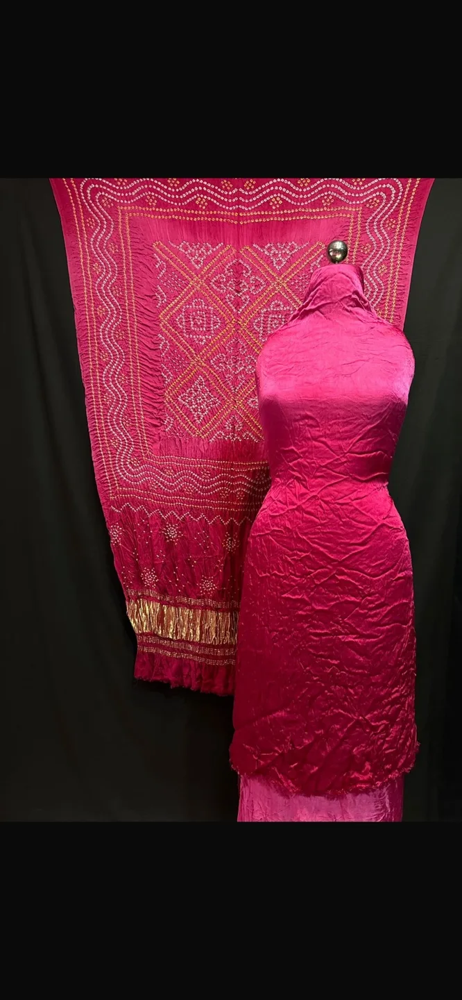 Bandhani Print Three-Piece Suit Set image indicator(7)