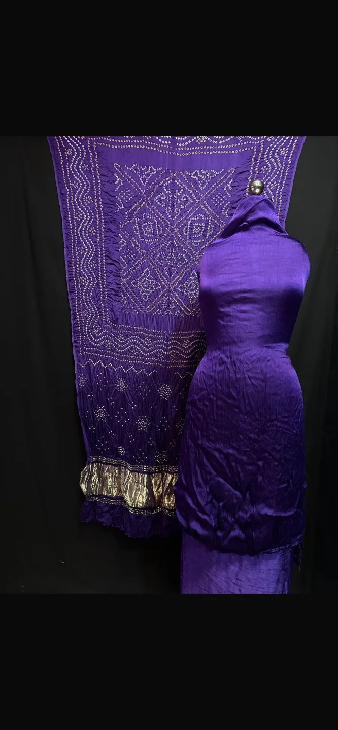 Bandhani Print Three-Piece Suit Set image indicator(8)