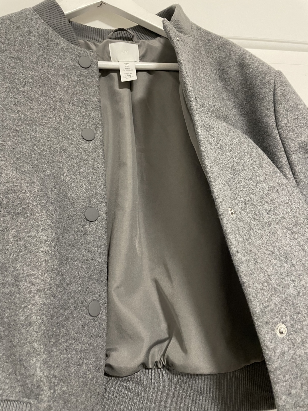 H&M Grey Cropped Bomber Jacket - photo 4