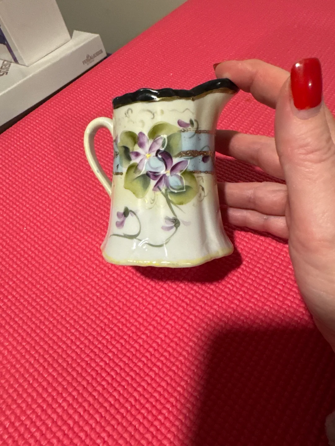 Vintage Porcelain Creamer with Floral Design image indicator(2)