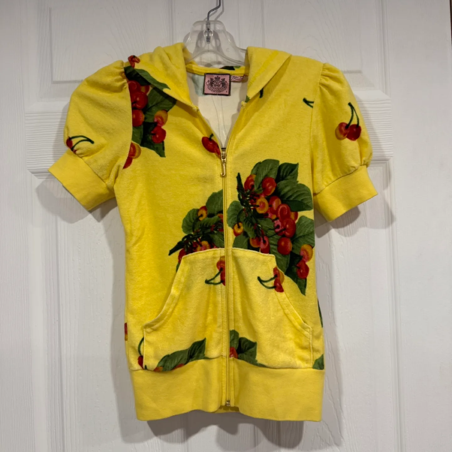 Juicy Couture Yellow Cherry Print Short Sleeve Hoodie thumbnail