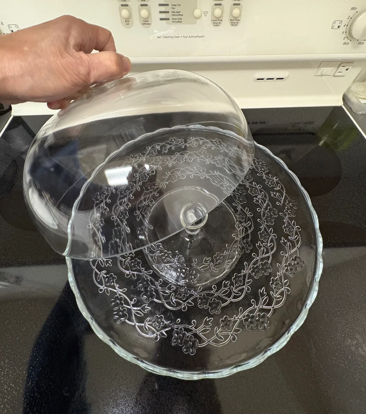 Glass Cake Stand with Dome thumbnail