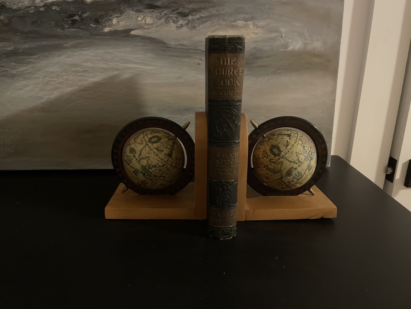 Vintage globe book ends