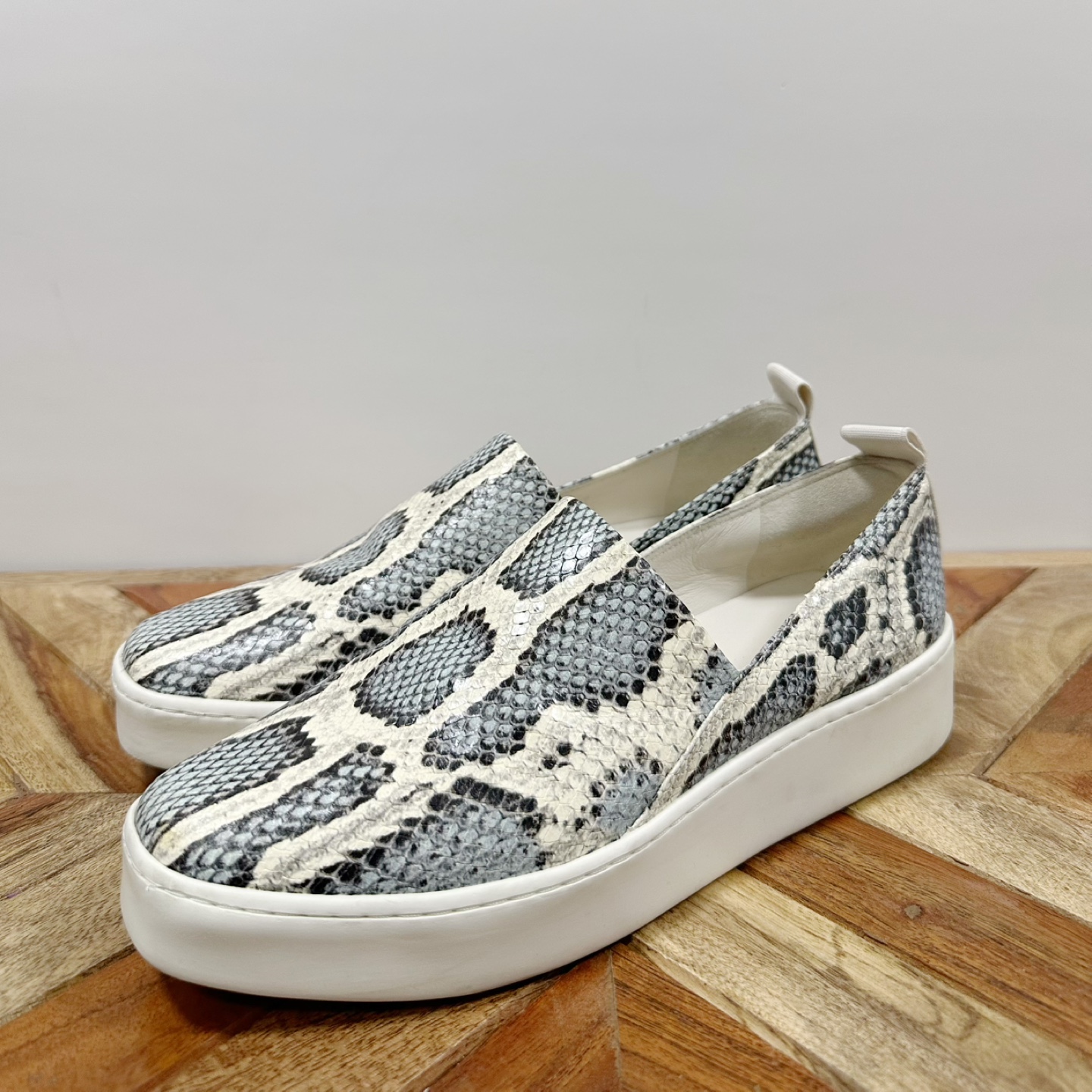 Vince Snakeskin Slip-On Sneakers