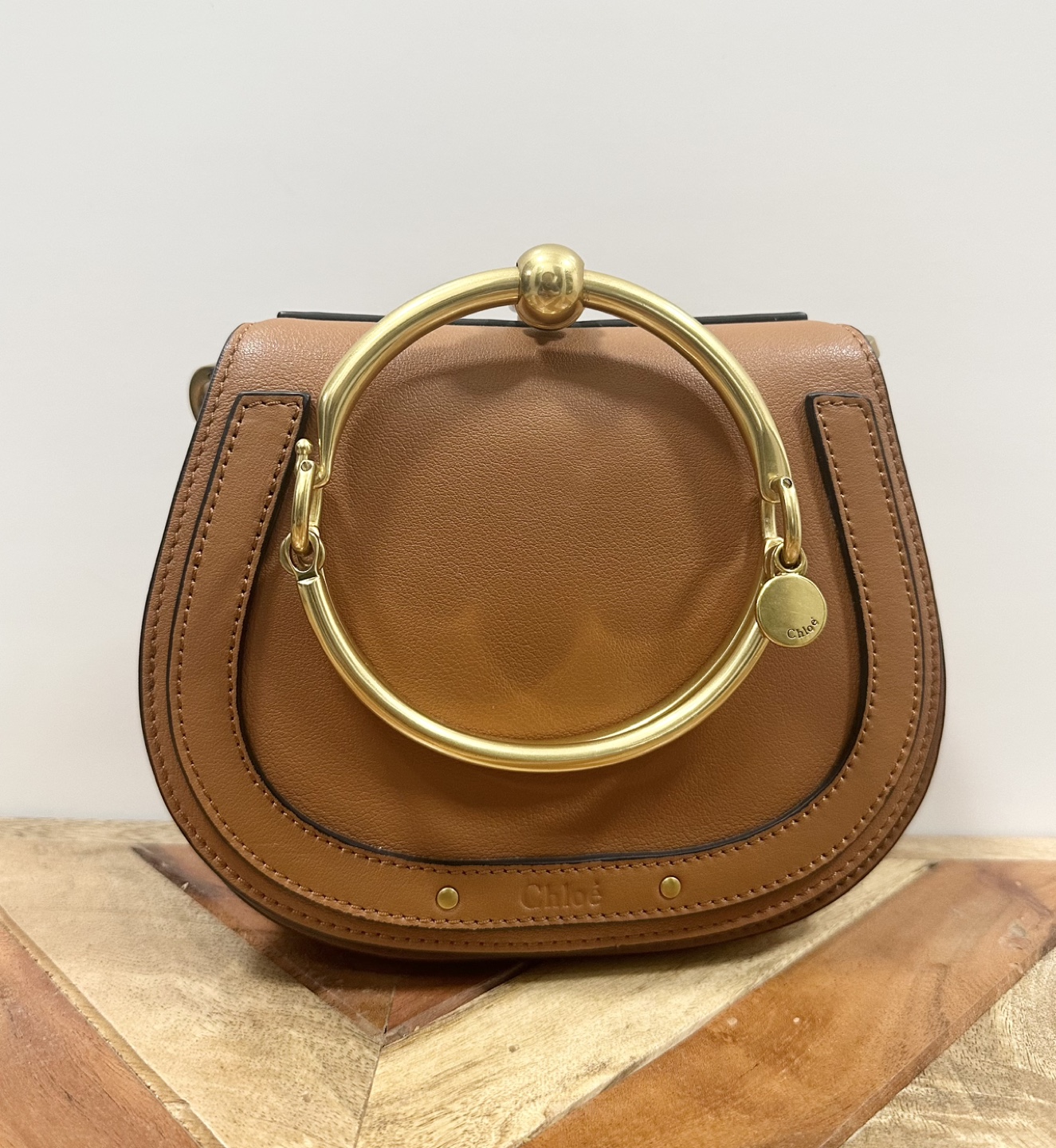 Chloé Brown Leather Small Saddle Bag