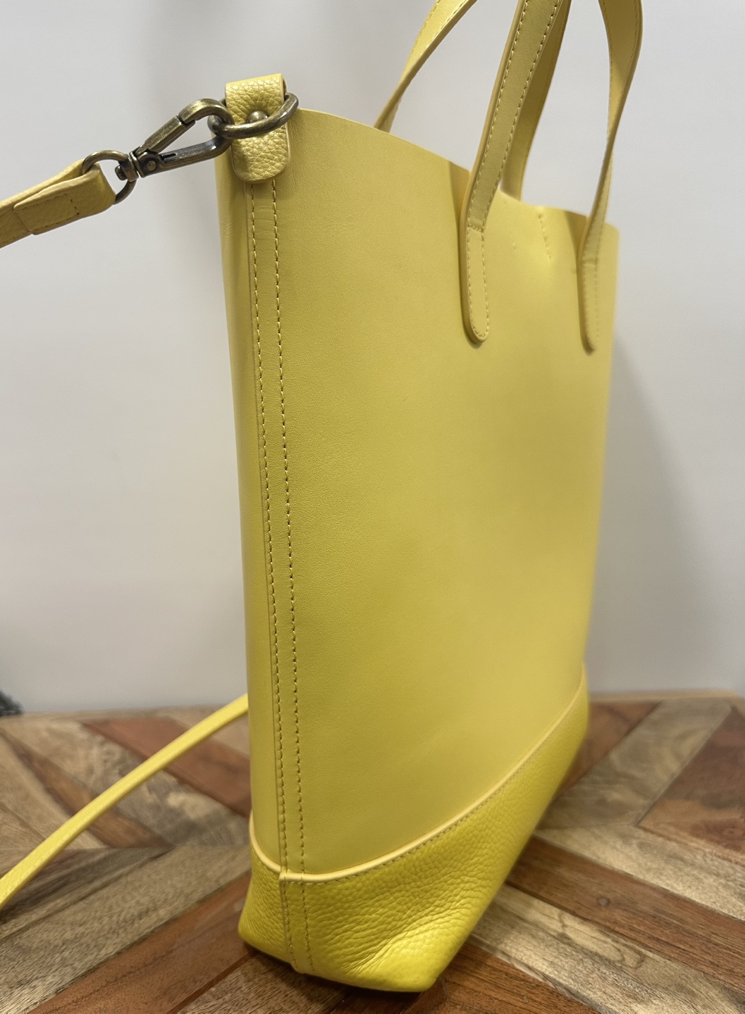 Yellow Leather Tote Bag - photo 2