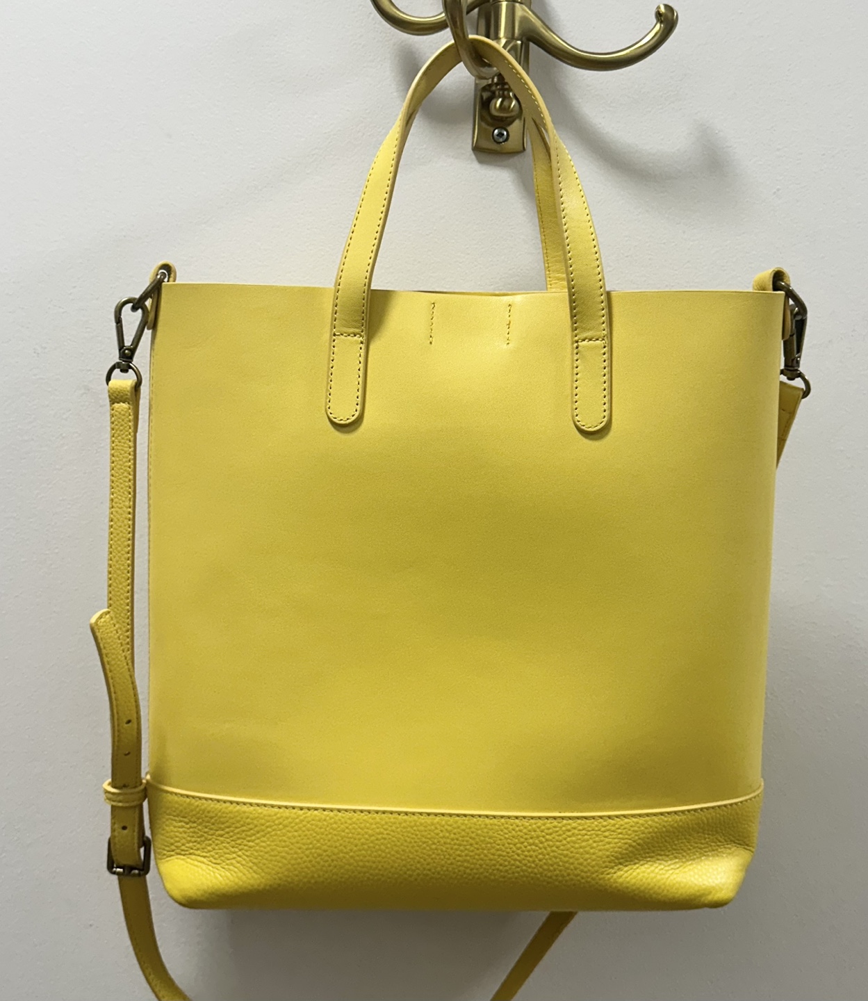 Yellow Leather Tote Bag - photo 5