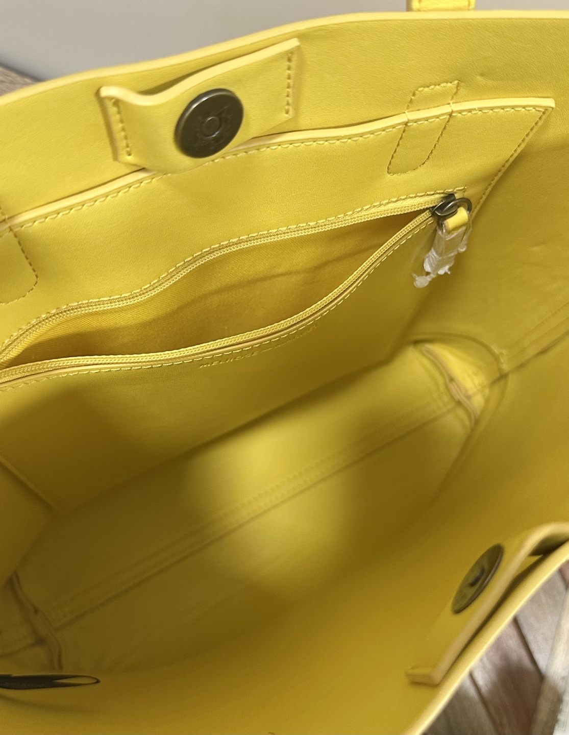 Yellow Leather Tote Bag - photo 4