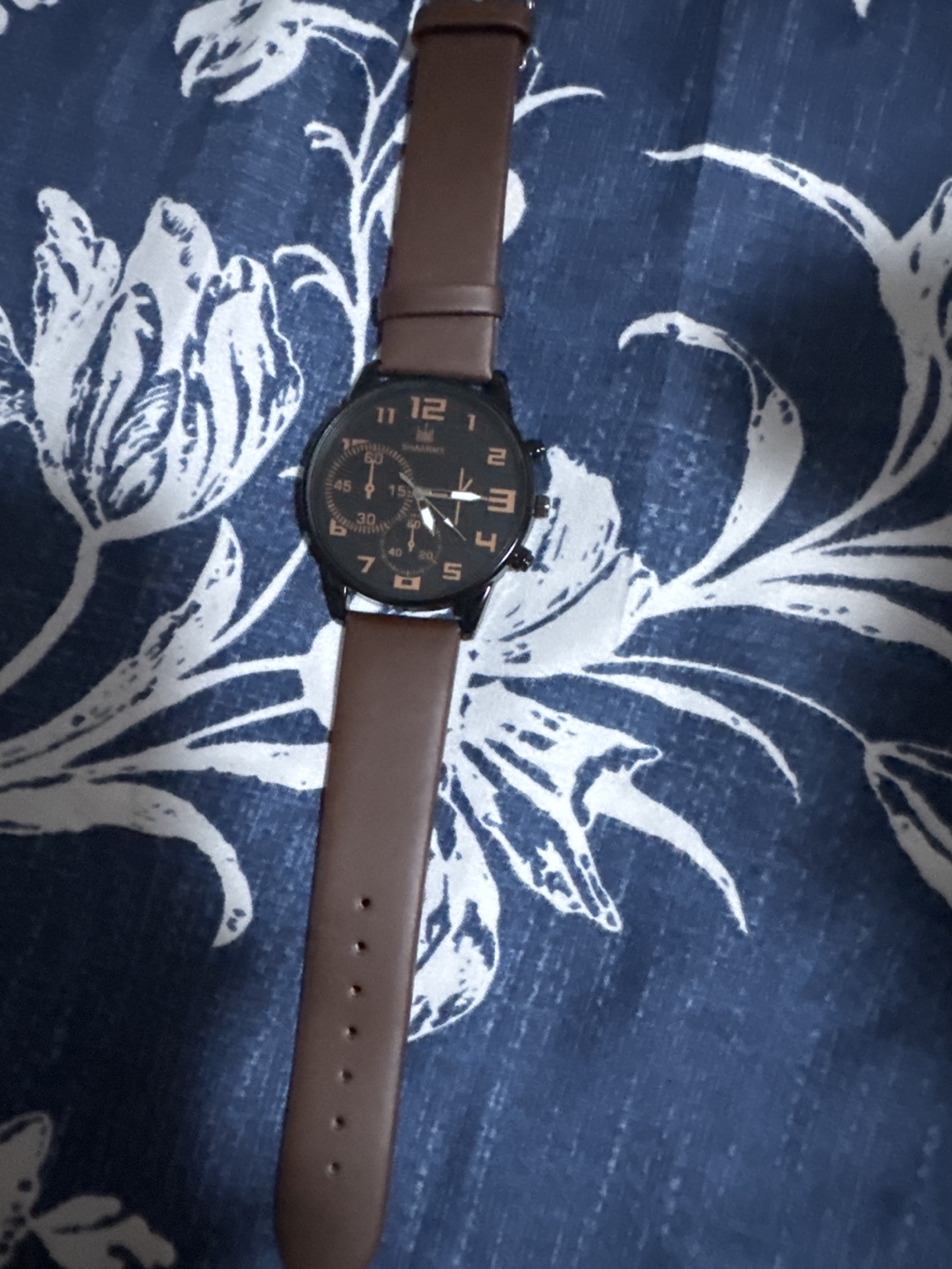 Men's Brown Leather Band Chronograph Watch