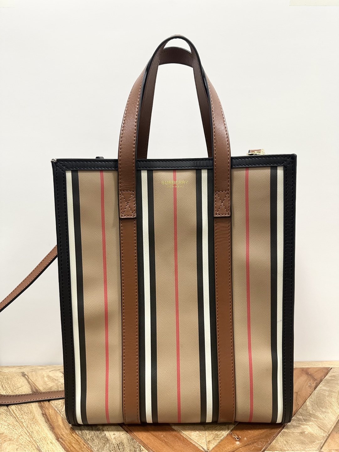Burberry Striped Tote Bag
