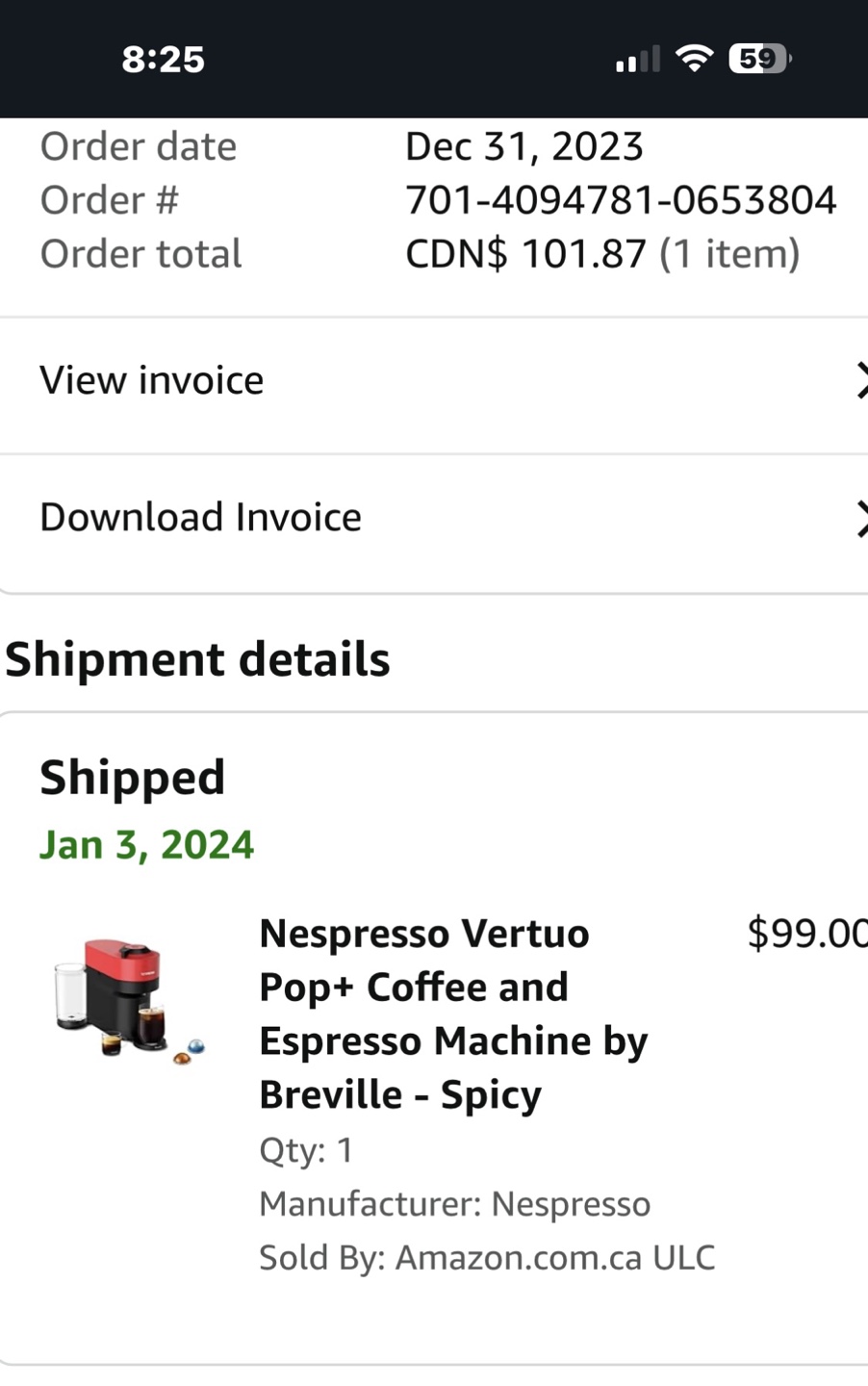 Nespresso Espresso machine