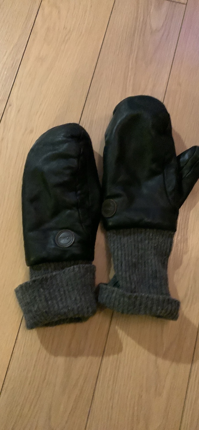 Kombi Leather Mittens with Knit Cuffs
