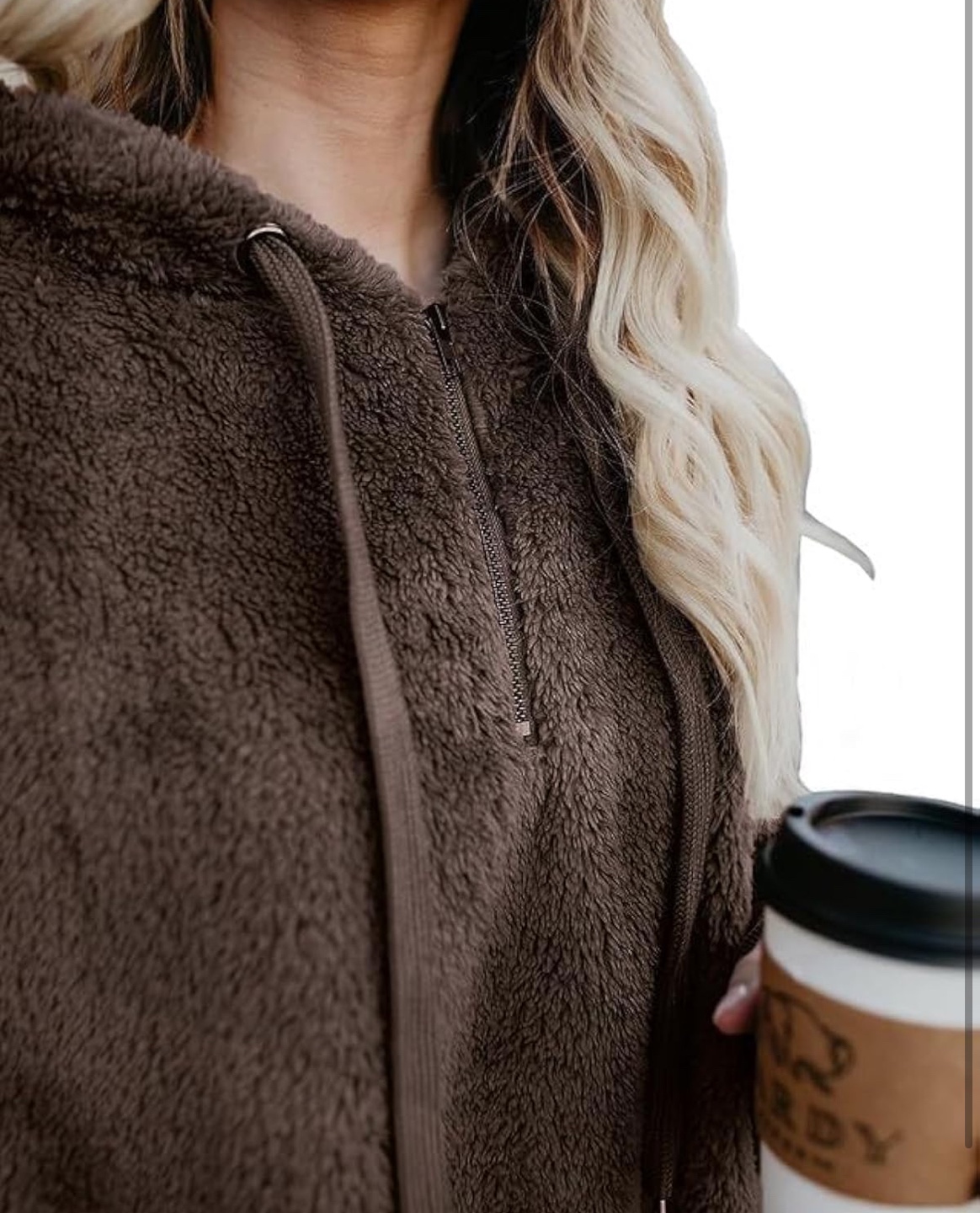 NEW! Warm Sherpa Hoodie Cozy Fuzzy Pullover Sweater - photo 3