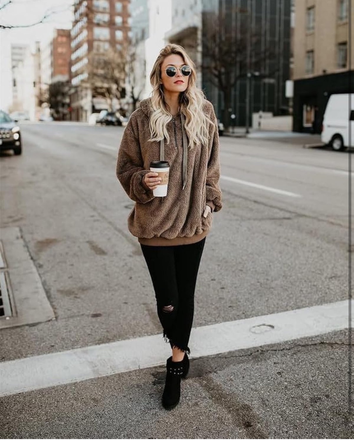 NEW! Warm Sherpa Hoodie Cozy Fuzzy Pullover Sweater - photo 5