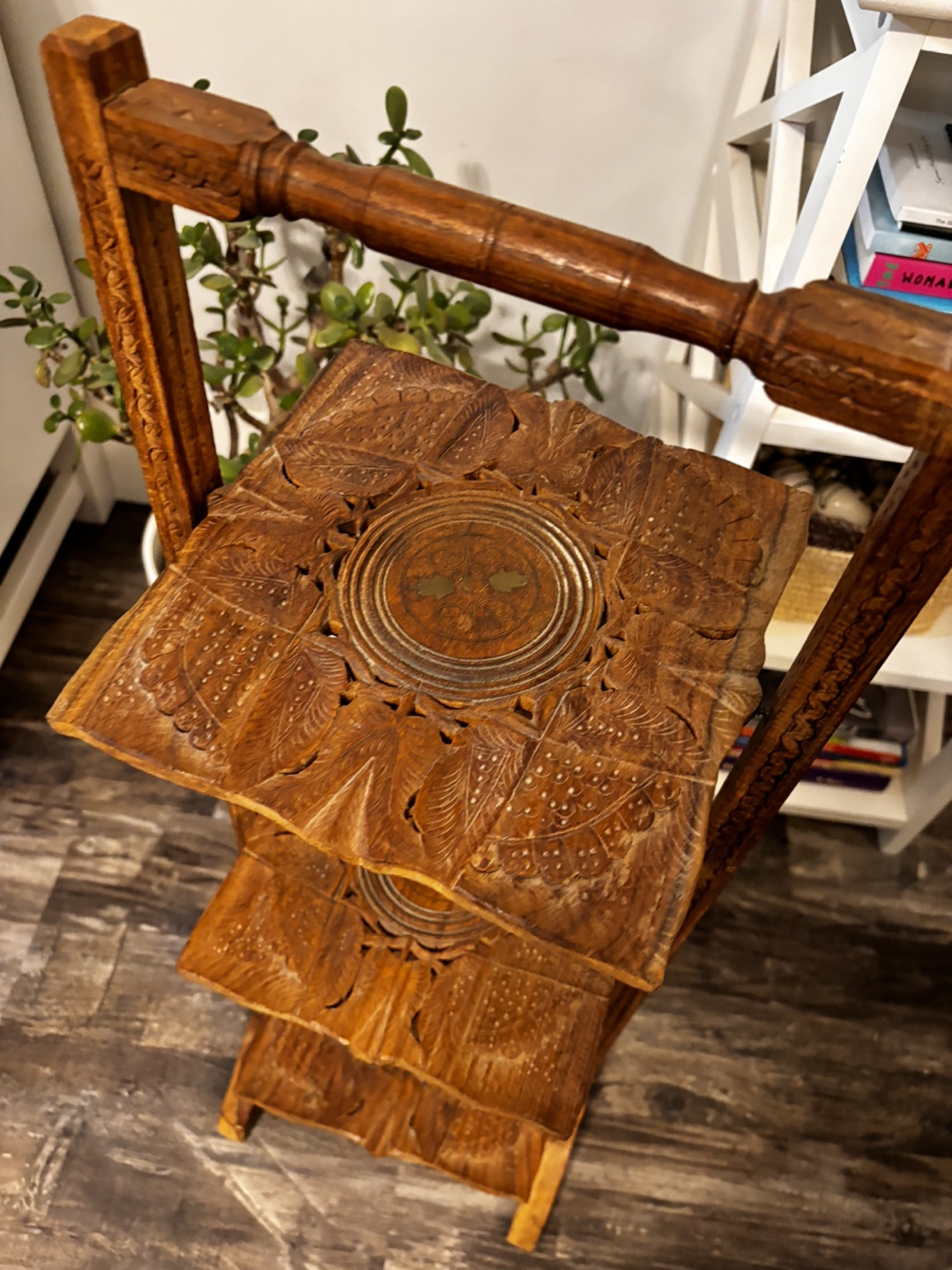 Vintage Wooden Three-Tiered Serving Stand - photo 2