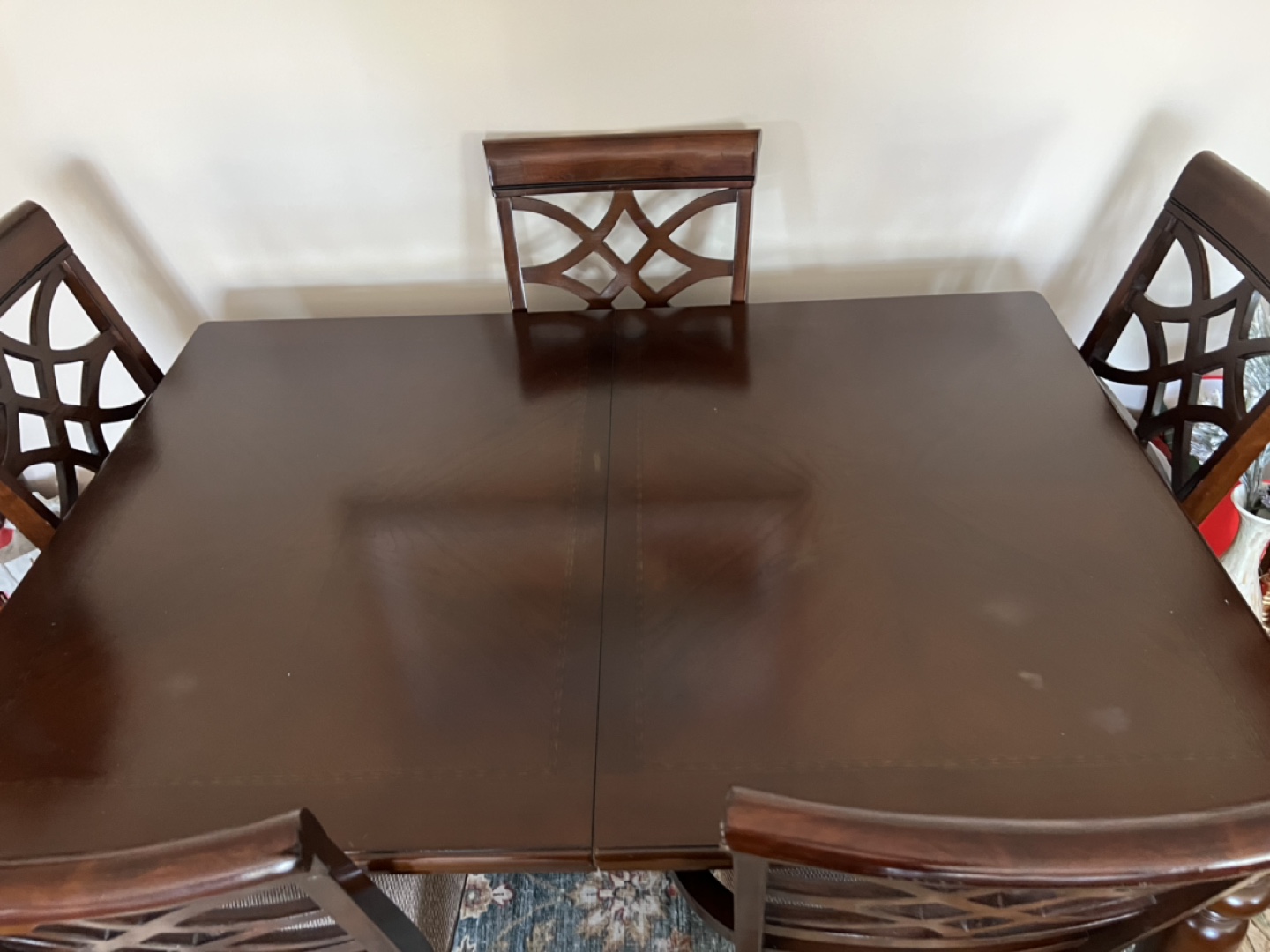 Dark Brown Wood Dining Table Set with 4 Chairs - photo 3