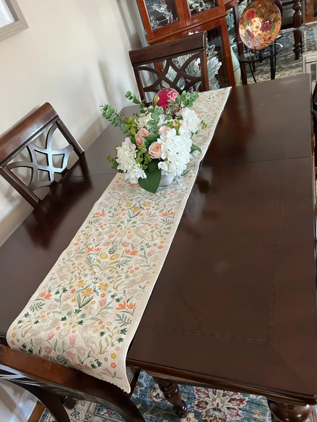 Dark Brown Wood Dining Table Set with 4 Chairs image indicator(4)