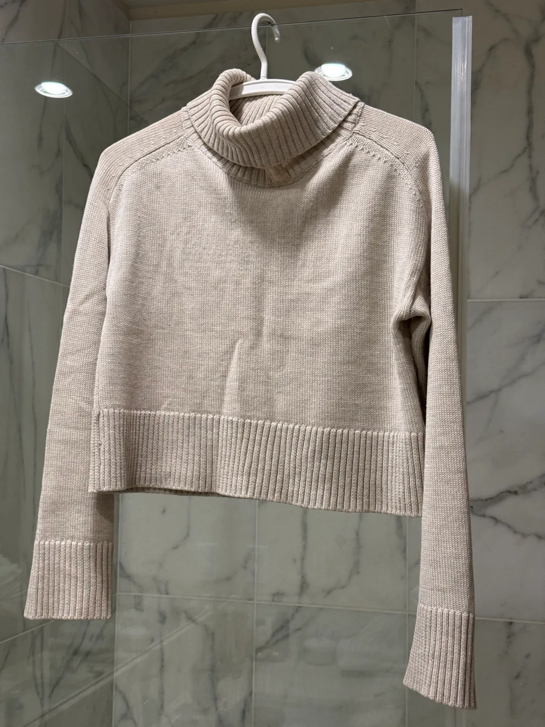 Babaton Beige Turtleneck Sweater  100% merino wool thumbnail