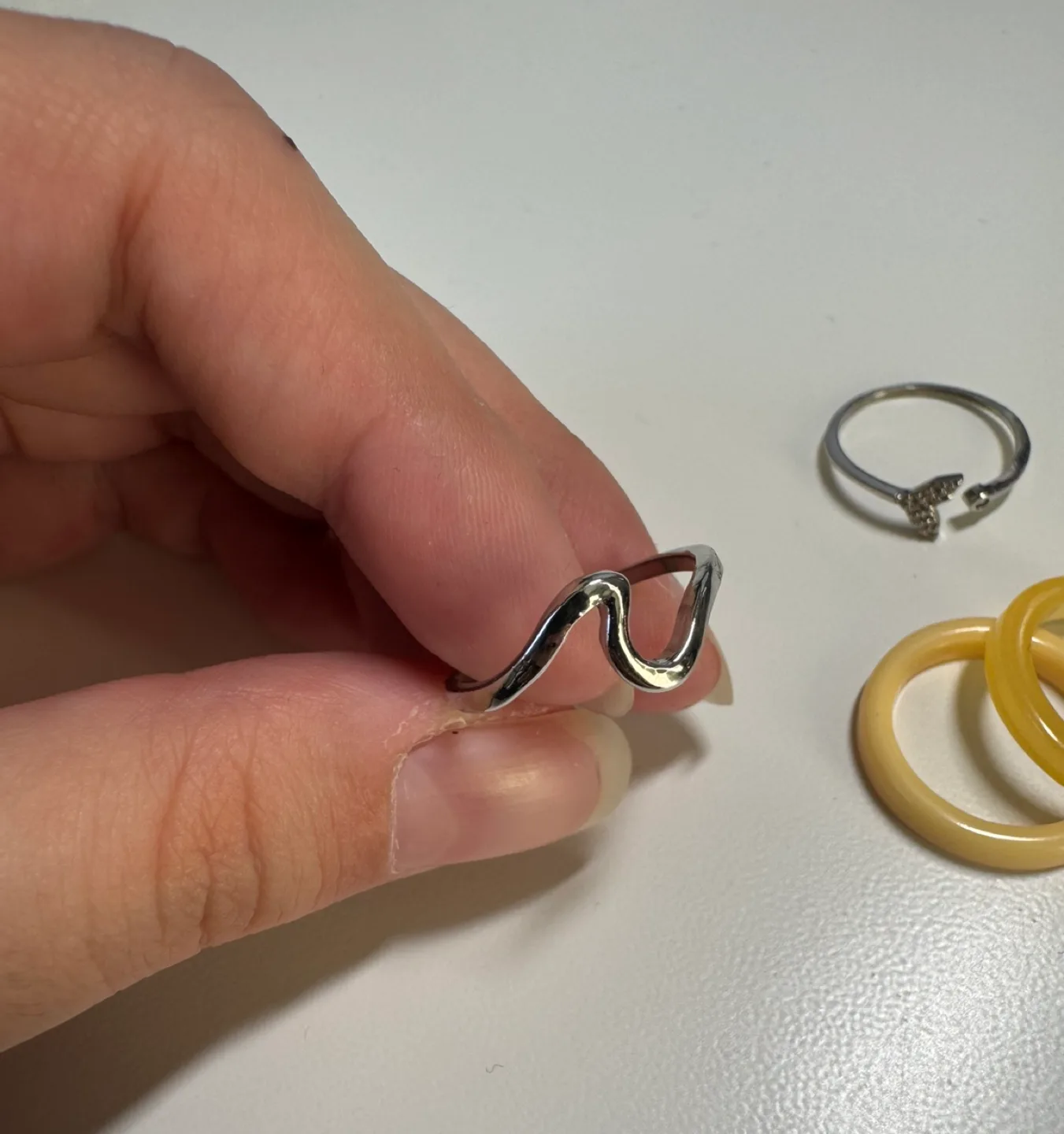 Two Resin Rings & Two Silver Rings image indicator(2)