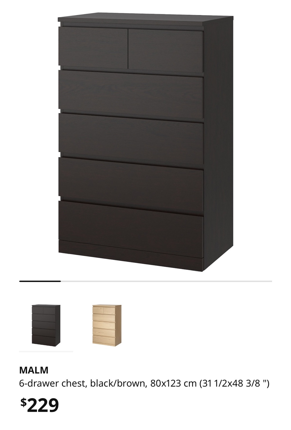 IKEA-Drawer Chest -Brown