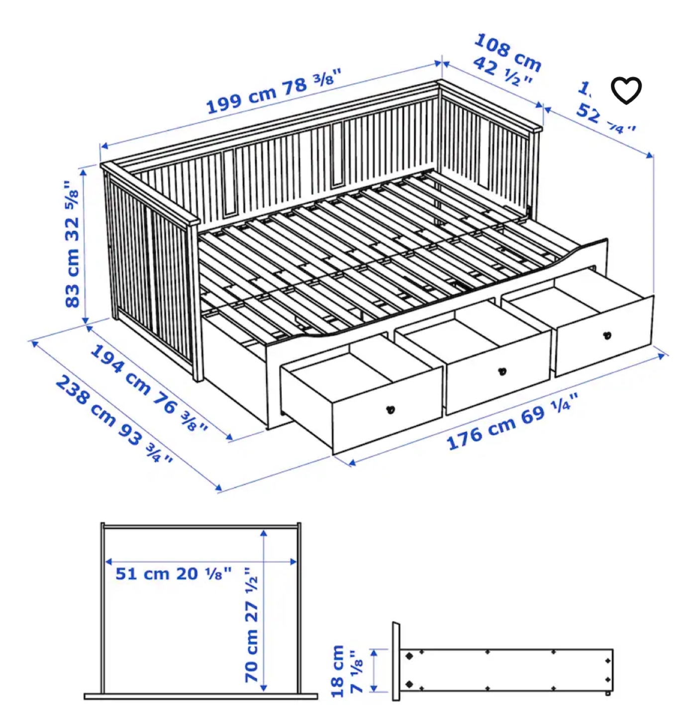 IKEA Hemnes Day Bed with 3 drawers - photo 3