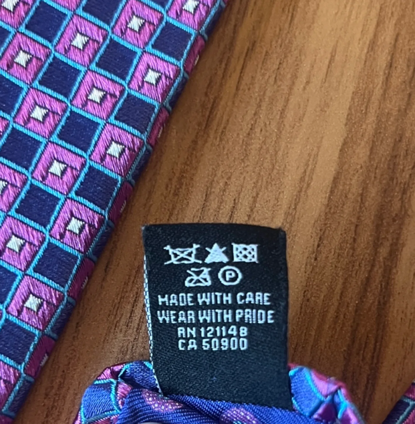 Ted Baker London Men's Tie - Purple and Blue Geometric Pattern image indicator(5)