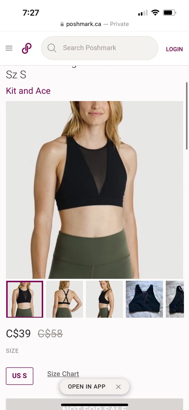 Kit and Ace High Neck Sports Bra - Size Small image indicator(5)