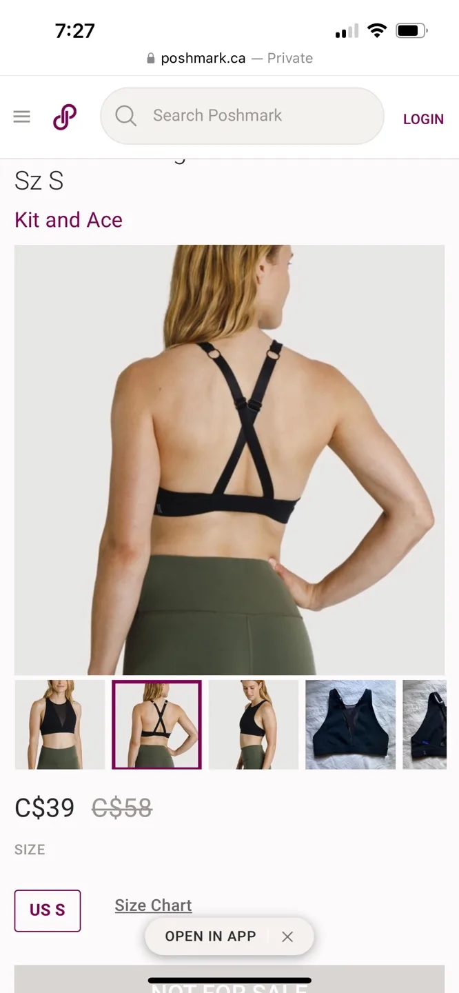 Kit and Ace High Neck Sports Bra - Size Small image indicator(6)