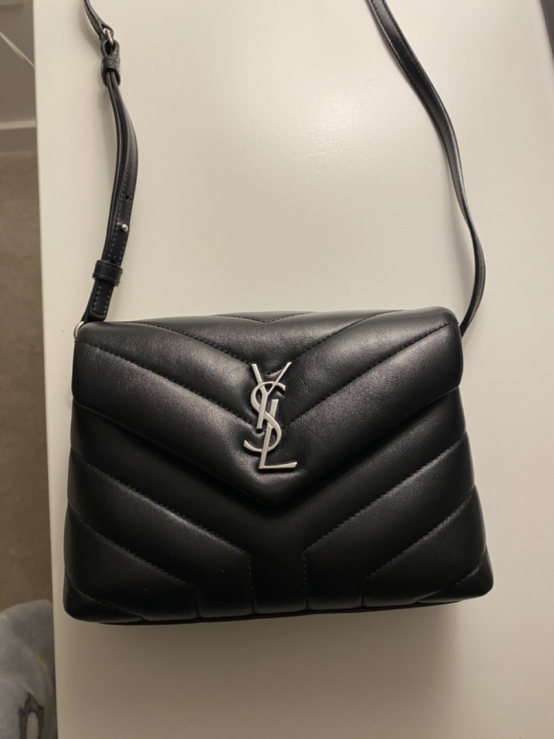 Saint Laurent Black Quilted Leather Crossbody Bag