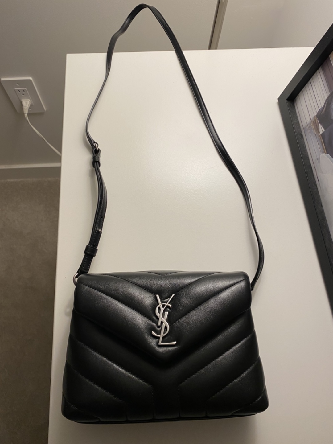Saint Laurent Black Quilted Leather Crossbody Bag - photo 2
