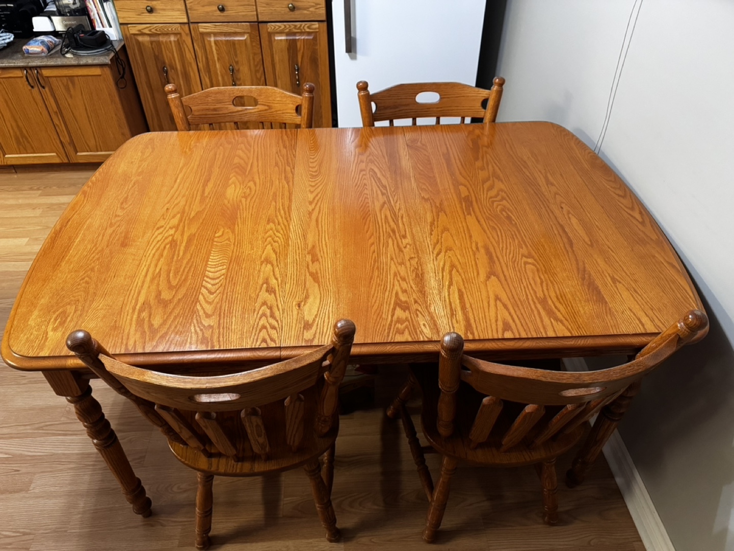 Solid Oak Dining Table Set with 6 Chairs - photo 3