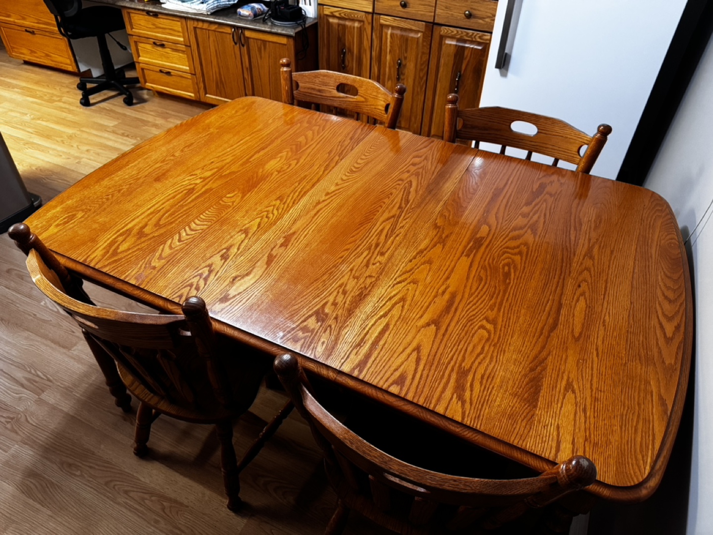 Solid Oak Dining Table Set with 6 Chairs - photo 2