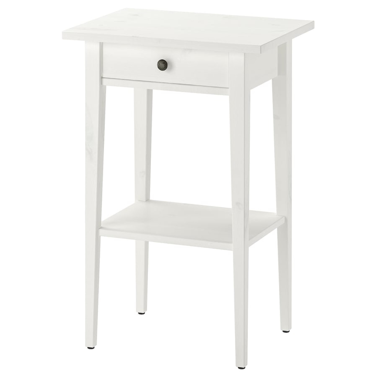 White IKEA Nightstand with Drawer and Shelf - photo 3
