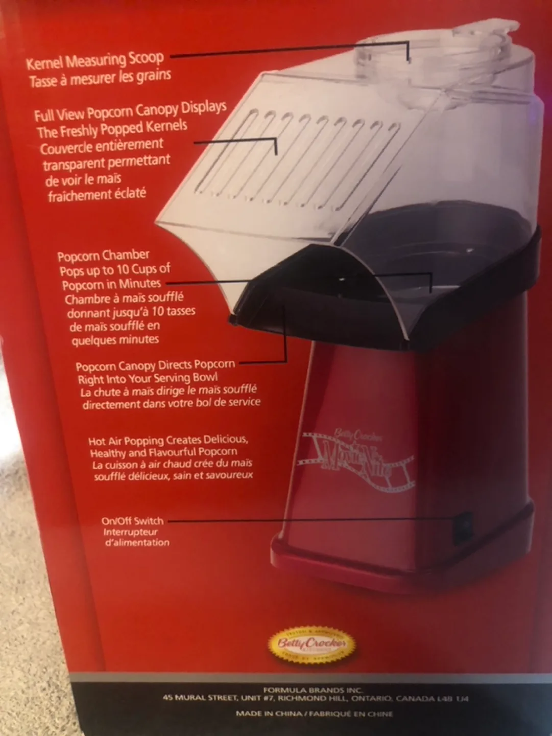 Betty Crocker Movie Night Hot Air Popcorn Maker image indicator(3)