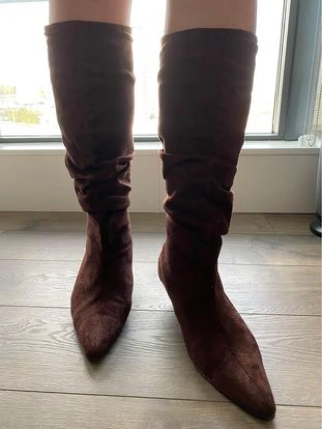 Brown Suede Slouch Boots image indicator(2)