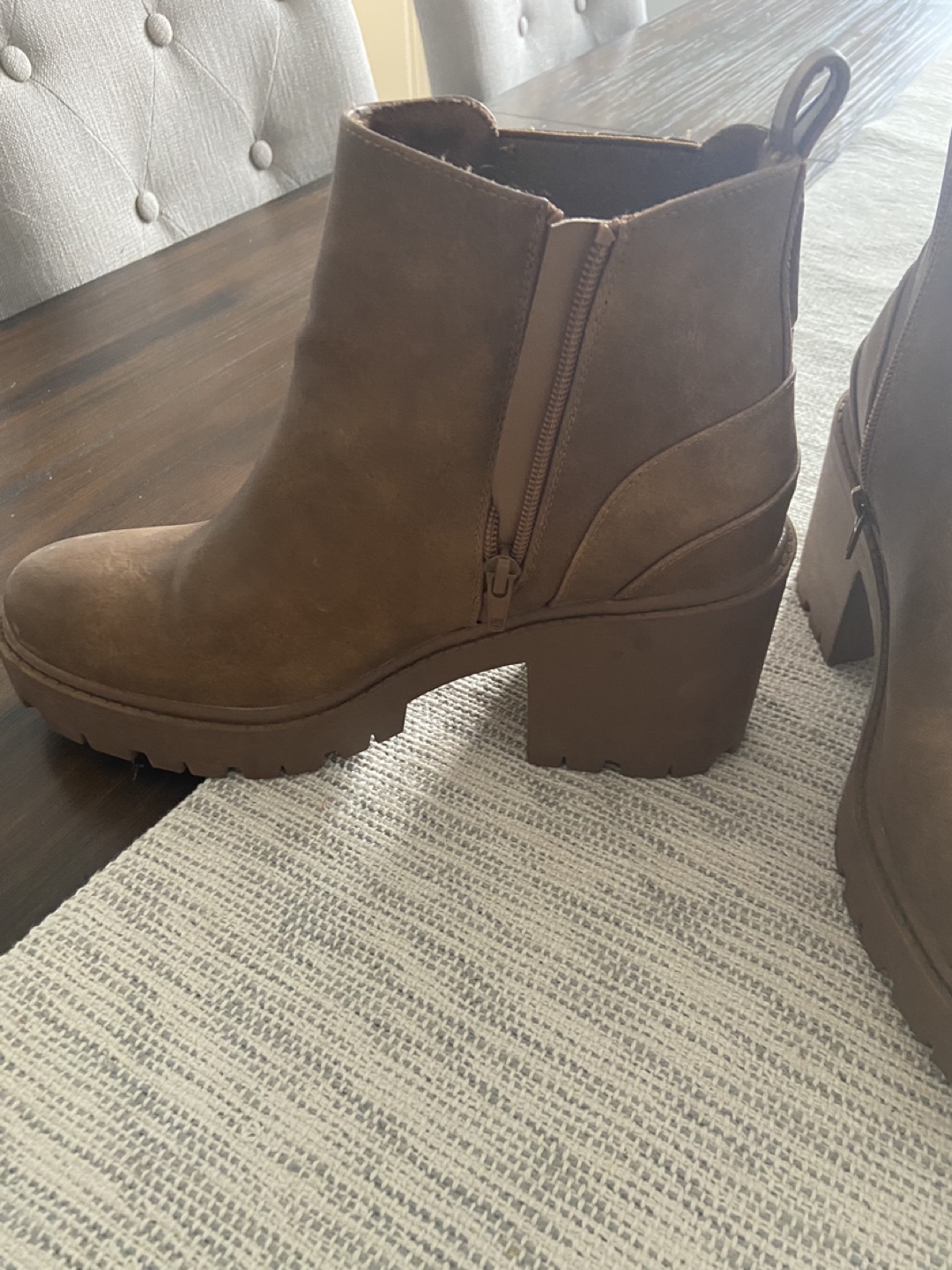 Brown Chunky Heel Ankle Boots - photo 3