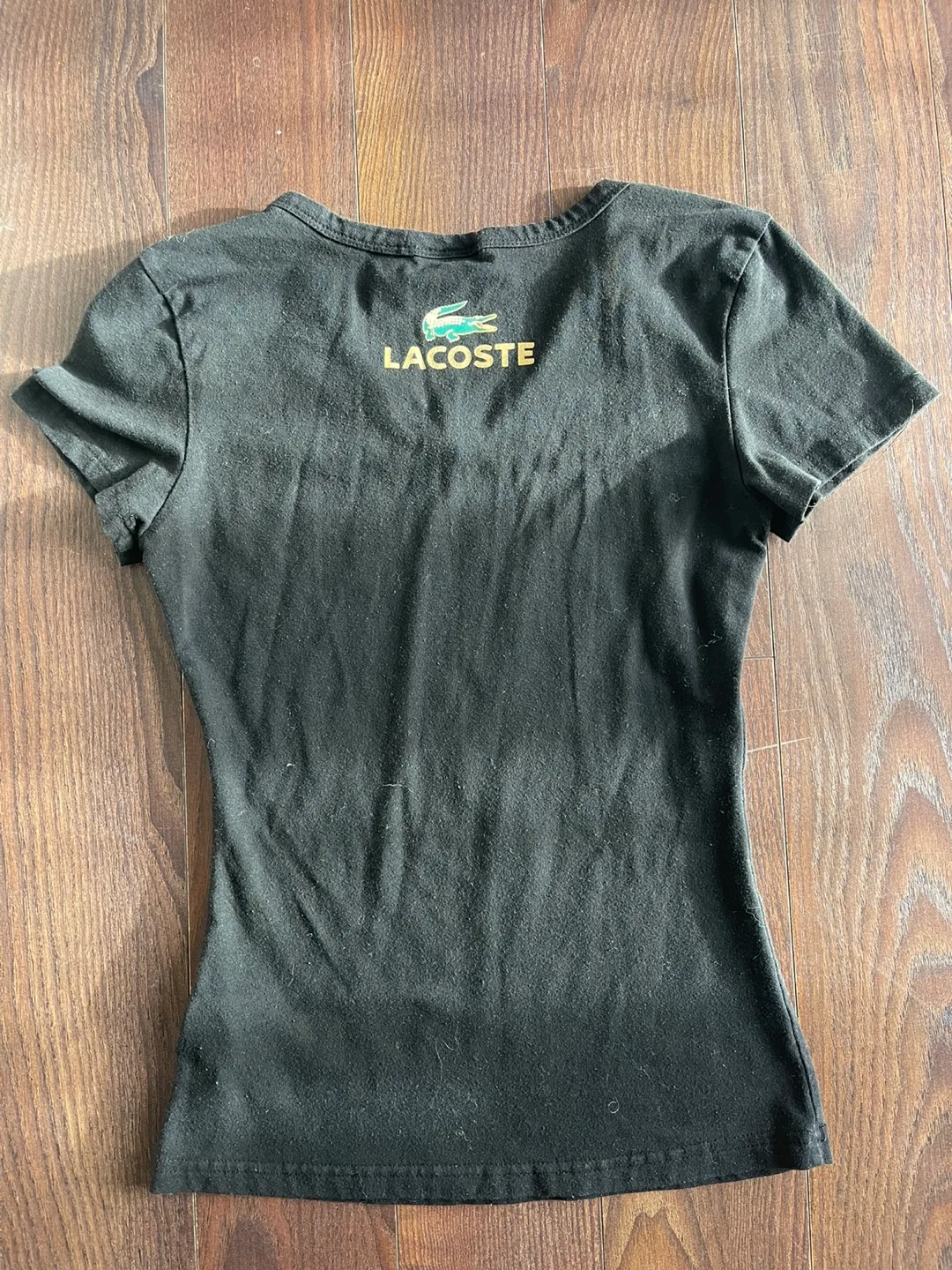Lacoste Women's Black V-Neck T-Shirt image indicator(2)