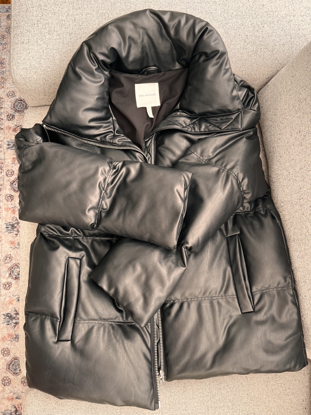 Avec Les Filles Black Puffer Jacket